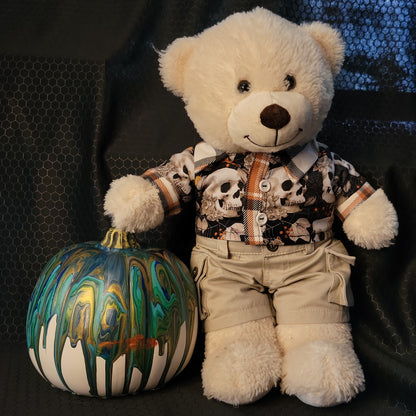 Plushie and Doll Halloween Themed Handmade Button-Up Shirt  -  "Autumn Bones"