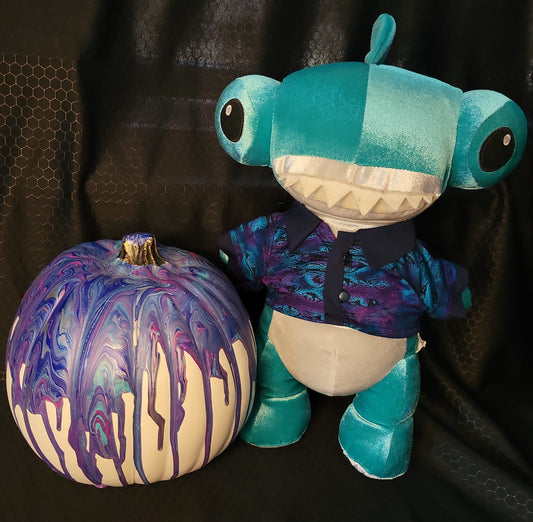 Plushie and Doll Halloween Themed Handmade Button-Up Shirt  -  "Eyes in the Dark"