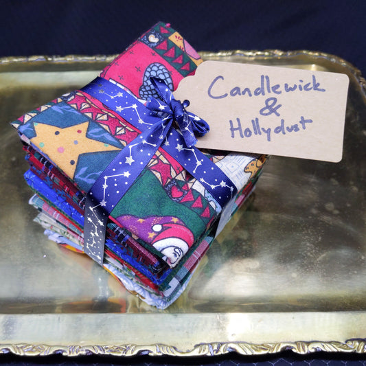 Colorful folded fabric with a name tag on a metallic surface