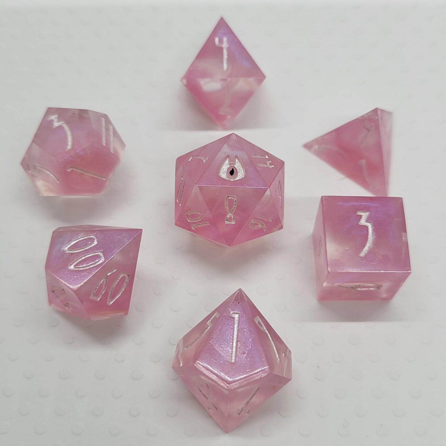 Cream and Lace - Polyhedral Resin Dice Full 7pc Set