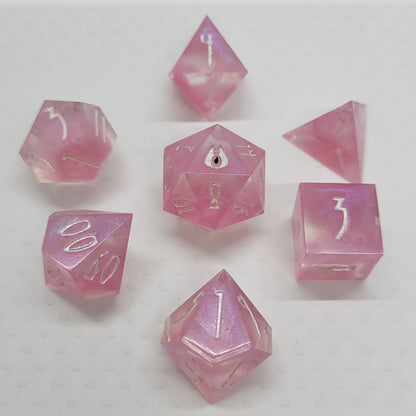 Cream and Lace - Polyhedral Resin Dice Full 7pc Set