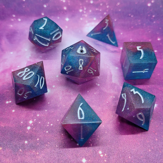 Vaporwave Sky - Polyhedral Resin Dice Full 7pc Set